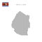 Square dots pattern map of Swaziland. Eswatini dotted pixel map with flag. Vector illustration