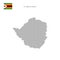 Square dots pattern map of Zimbabwe. Zimbabwean dotted pixel map with flag. Vector illustration