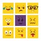Square emojis yellow faces icon
