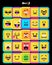 Square Emoticons Yellow Emoji faces emoticon smile, digital smiley expression emotion feelings, chat cartoon emotes