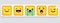 Square Emoticons Yellow Emoji faces emoticon smile, digital smiley expression emotion feelings, chat cartoon emotes