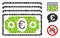 Square Euro Banknotes Icon Vector Collage
