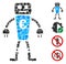 Square Euro Robot Icon Vector Mosaic