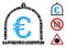 Square Euro Storage Icon Vector Mosaic