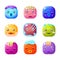 Square Fantastic Creature Face Emoji Set