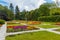 Square fields in Citadel park full of tiny colorful flowers