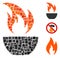 Square Fire Bowl Icon Vector Mosaic