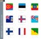 Square flags collection of the world