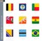 Square flags collection of the world