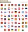 Square flags of Europe. From Albania to Wales