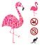 Square Flamingo Icon Vector Mosaic