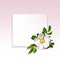 Square floral frame mockup