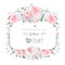 Square floral vector design frame