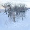 Square Foot path and signages at the snow covered slope of Wasatch Mountains in winter