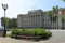 Square with a fountain and the building Of the legislative Assembly of Krasnodar region on a Sunny summer day