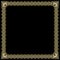 Square frame with 3d embossed effect. Ornate luxurious golden border in art deco style on black background. Elegant