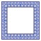 Square frame with a blue ethnic hand-drawn pattern.