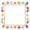 a square frame with colorful gems on it