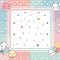 a square frame with cute animals and polka dots
