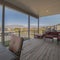 Square frame Exterior furniture on a covered patio deck