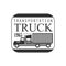 Square Frame Heavy Trucks Company Club Logo Black And White Design Template