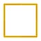 Square frame made from yellow folding rule. Flat style vector illustration isolated on white