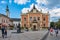 Square in front of the Bishop`s palace serbian: Vladicanski dvor, Monument of Jovan Jovanovic Zmaj and the Serbian orthodox chur