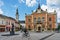 Square in front of the Bishop`s palace serbian: Vladicanski dvor, Monument of Jovan Jovanovic Zmaj and the Serbian orthodox chur