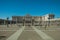 Square in front the Royal Palace with iron fence at Madrid