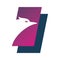 Square full color eagle head logo design