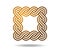 Square golden Celtic or Greek pattern woven from three lines