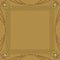 Square golden frame on golden background. Decorative border with embossed effect. Elegant luxurious template for a