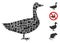 Square Goose Icon Vector Mosaic