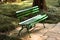 Square green bench