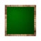 Square green frame on wood