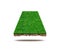 Square of green grass field over white background, Sports field.