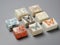 square handmade soap bars with butterflies