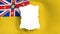 Square hole in the Niue city flag