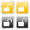 Square icon padlock open