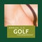 Square image of annual us golf tournament over body part background with green frame