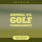 Square image of annual us golf tournament over green background