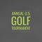 Square image of annual us golf tournament over grey background