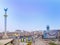 The Square of Independence in Kiev Ukraine. View of the street Khreshchatyk and Maidan Nezalezhnosti in Kiev