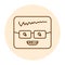 Square intelligent character in glasses color line icon. Mascot of emotions.
