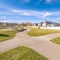 Square Intersection of two paved walkways on an estate