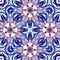 Square kaleidoscope mosaic pattern with effect of jewellery , beads in tender blue and pink