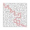 Square labyrinth with entry and exit.vector game maze puzzle with solution