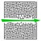 A square labyrinth. Success concept. Maze game with green arrow. Gray maze for Your business project. Vector Illustration