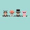 Square Ladybug Fly Agaric Chimney Sweep And Pig Sunglasses Turquoise