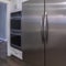 Square Large double door American fridge in a kitchen